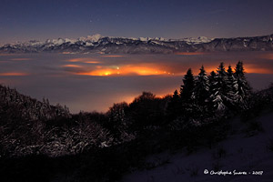 Paysages des Alpes - hiver - photographies de nuit